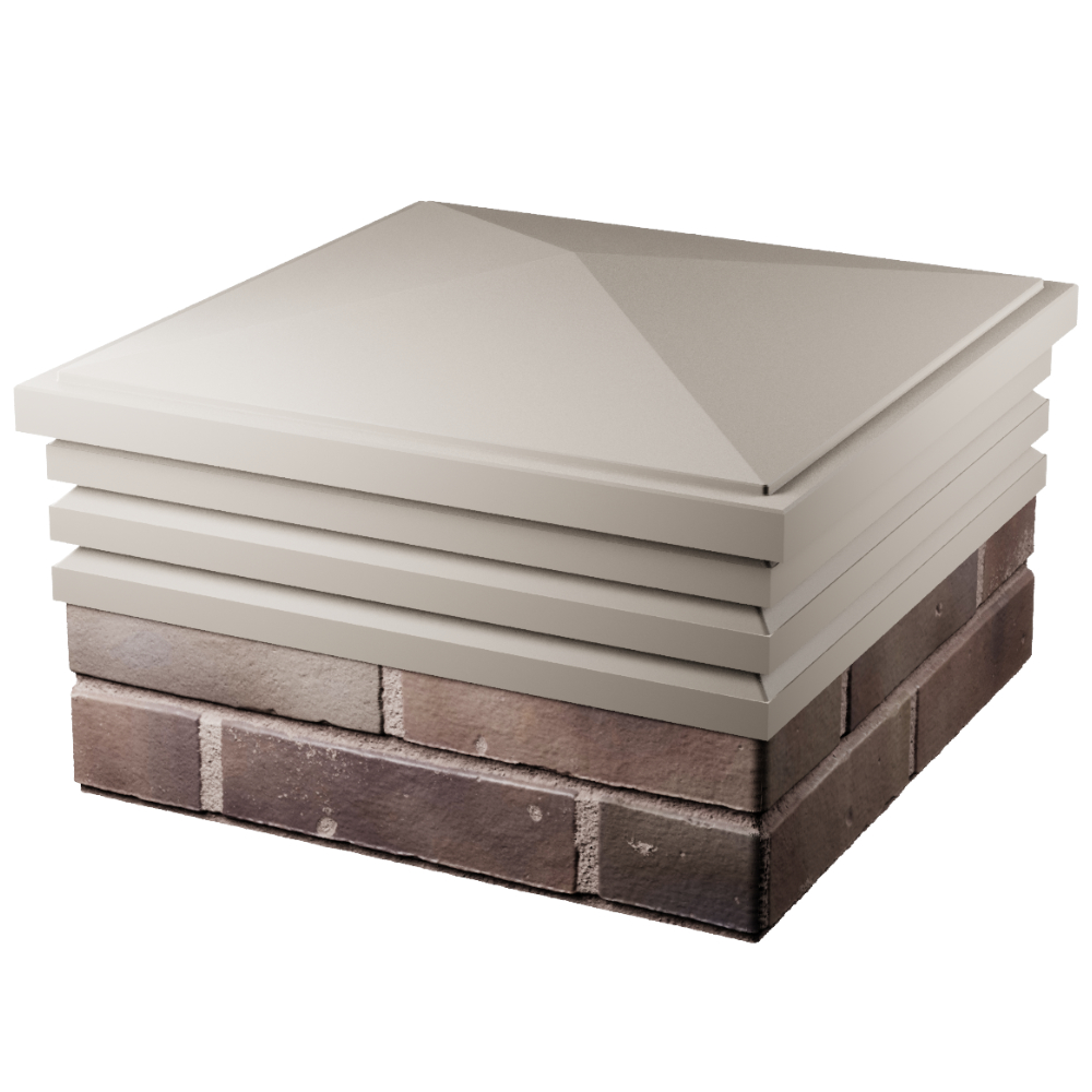 Колпак Zking Бона ХайТек Бежевый на столб 2х2 кирпича (513х513мм) в Мурманске фото