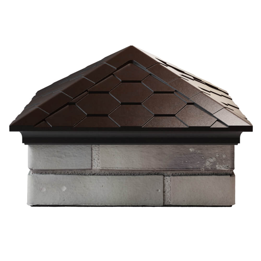 Колпак Zking Эверест Коричневый на столб 1.5х1.5 кирпича (390х390мм) Мурманск фото