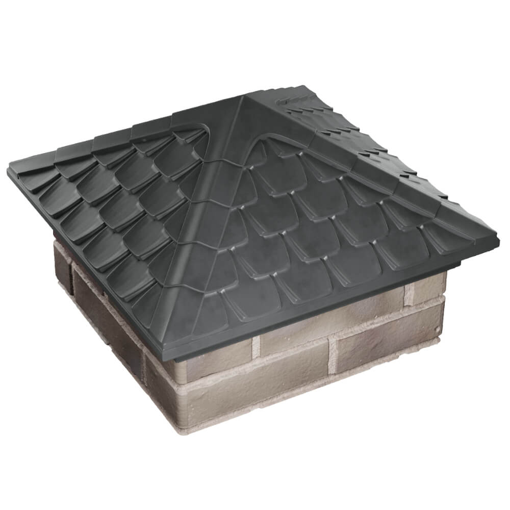 Колпак Zking Эльбрус Серый на столб 1.5х1.5 кирпича (385х385мм) в Мурманске фото