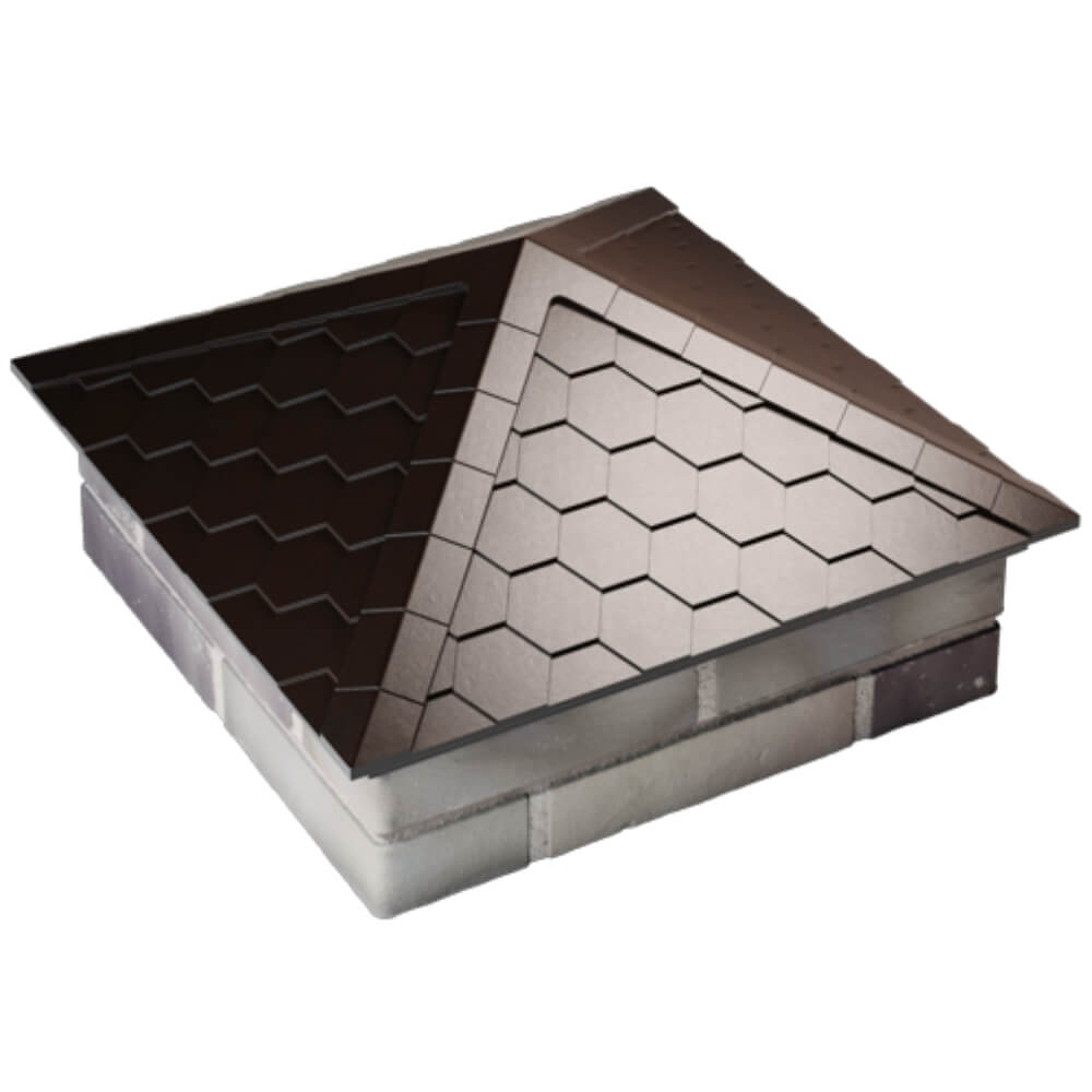 Колпак Zking Эверест Коричневый на столб 2х2 кирпича (535х535мм) Мурманск фото