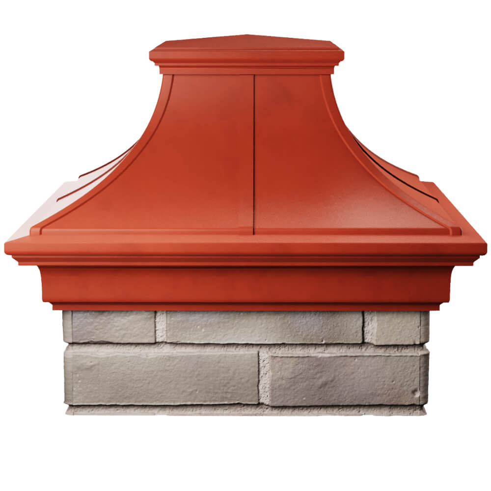 Колпак Zking Монблан Премиум Красный на столб 1.5х1.5 кирпича (385х385мм) Мурманск фото