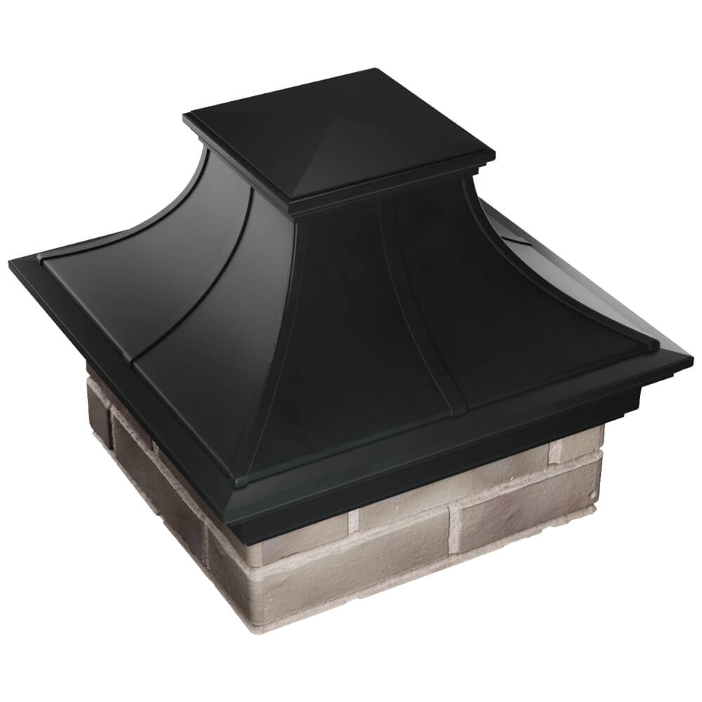 Колпак Zking Монблан Премиум Черный на столб 1.5х1.5 кирпича (385х385мм) в Мурманске фото
