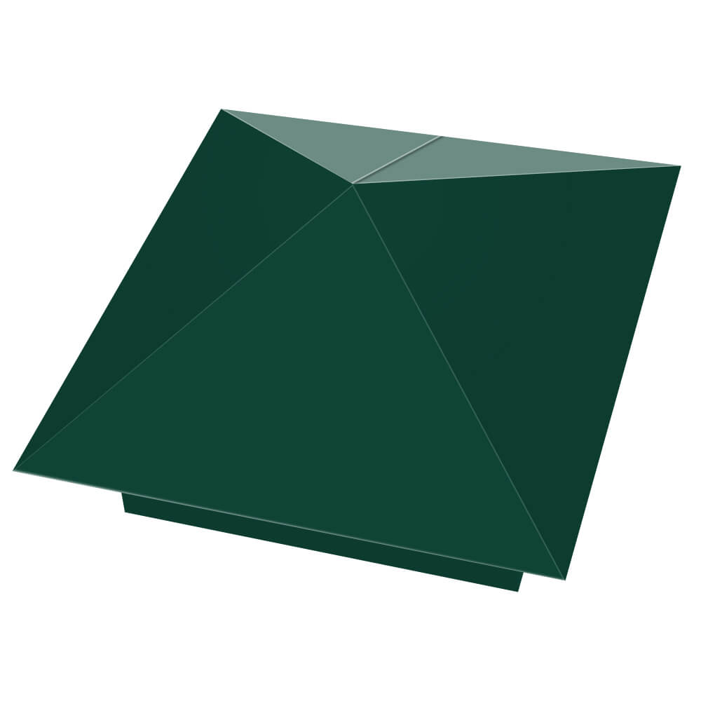 Колпак металлический 390х390мм RAL6005 Зеленый Мох заборный Мурманск фото