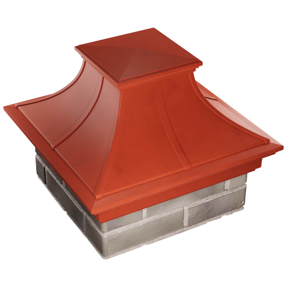 Колпак Zking Монблан Премиум Красный на столб 1.5х1.5 кирпича (385х385мм) в Мурманске фото