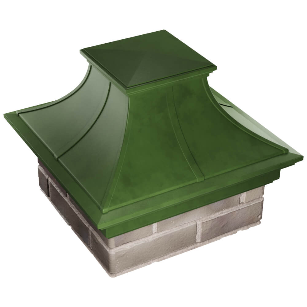 Колпак Zking Монблан Премиум Зеленый на столб 1.5х1.5 кирпича (385х385мм) в Мурманске фото