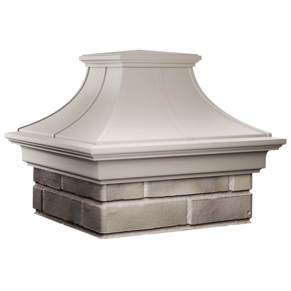 Колпак Zking Монблан Премиум Бежевый на столб 1.5х1.5 кирпича (385х385мм) в Мурманске фото