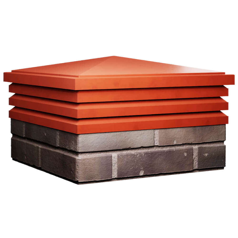 Колпак Zking Бона ХайТек Красный на столб 2х2 кирпича (513х513мм) в Мурманске фото