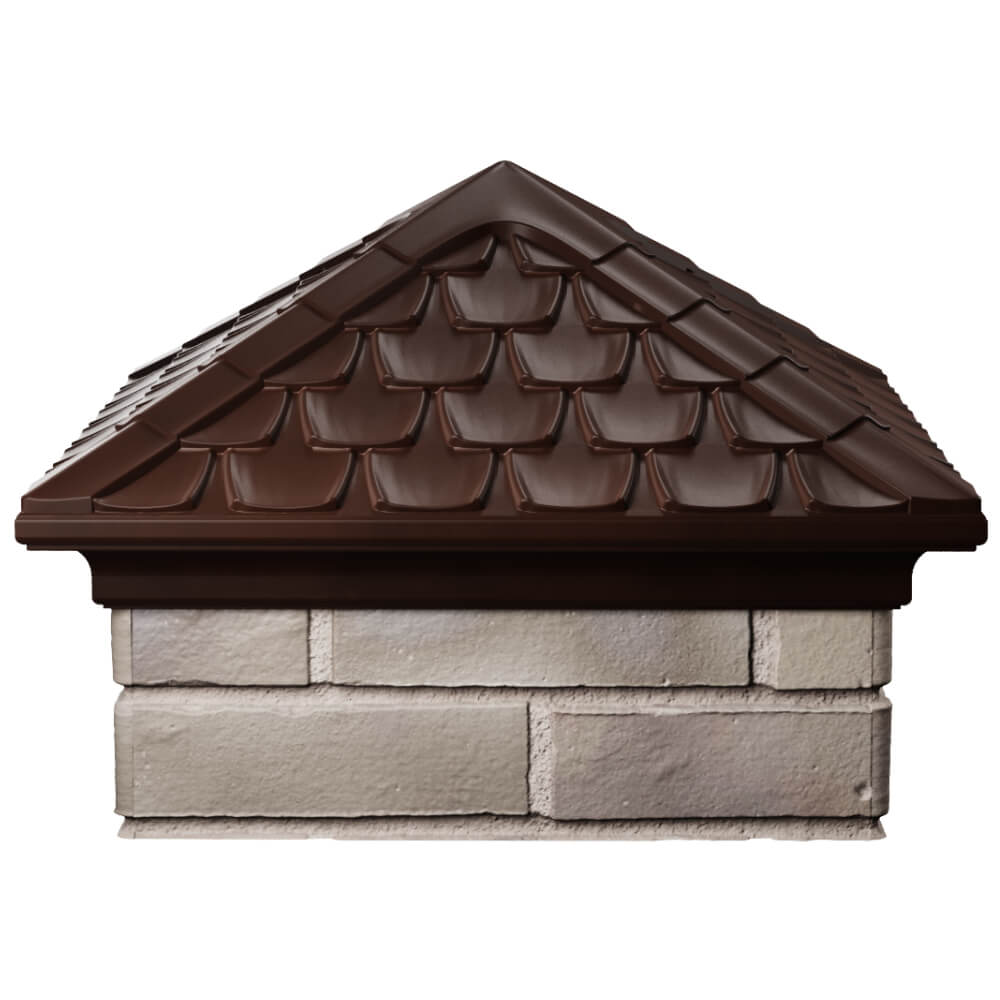 Колпак Zking Эльбрус Коричневый на столб 1.5х1.5 кирпича (385х385мм) Мурманск фото