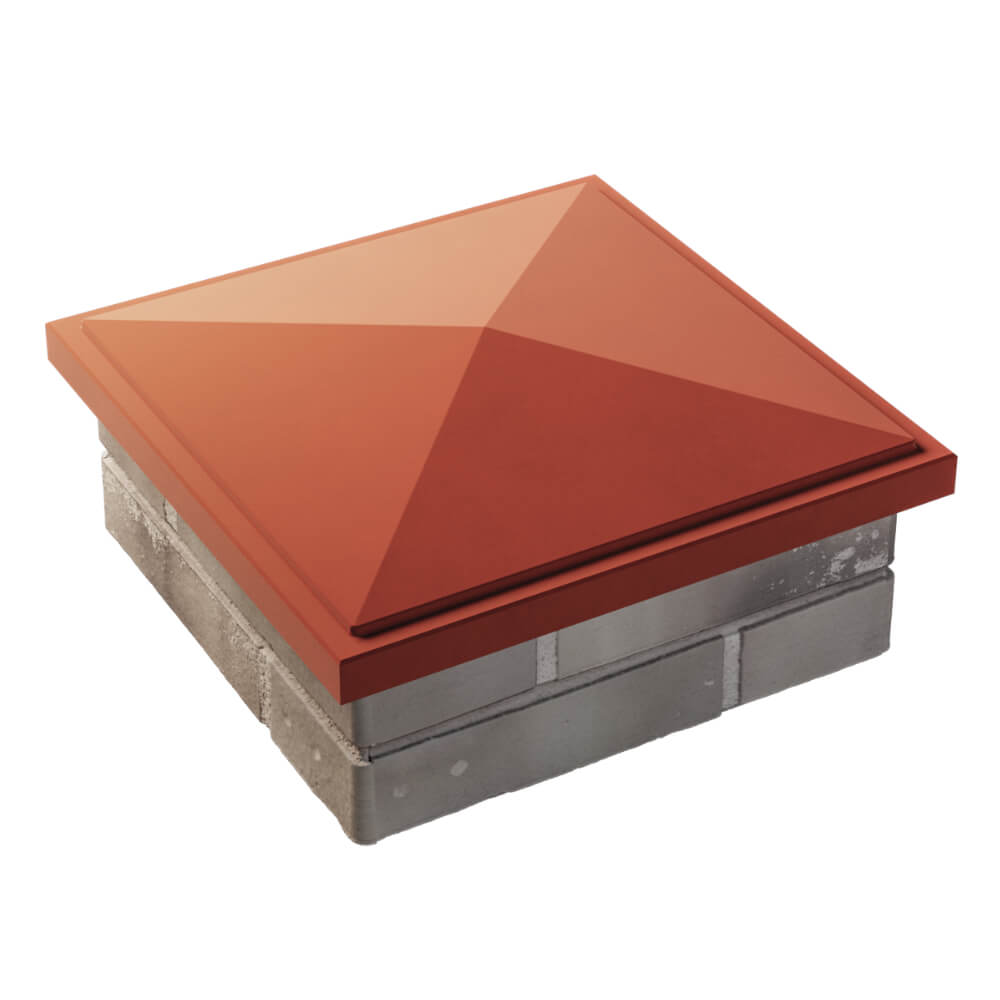 Колпак Zking БонаМоно Красный на столб 1.5х1.5 кирпича (385х385, 400х400мм) в Мурманске фото