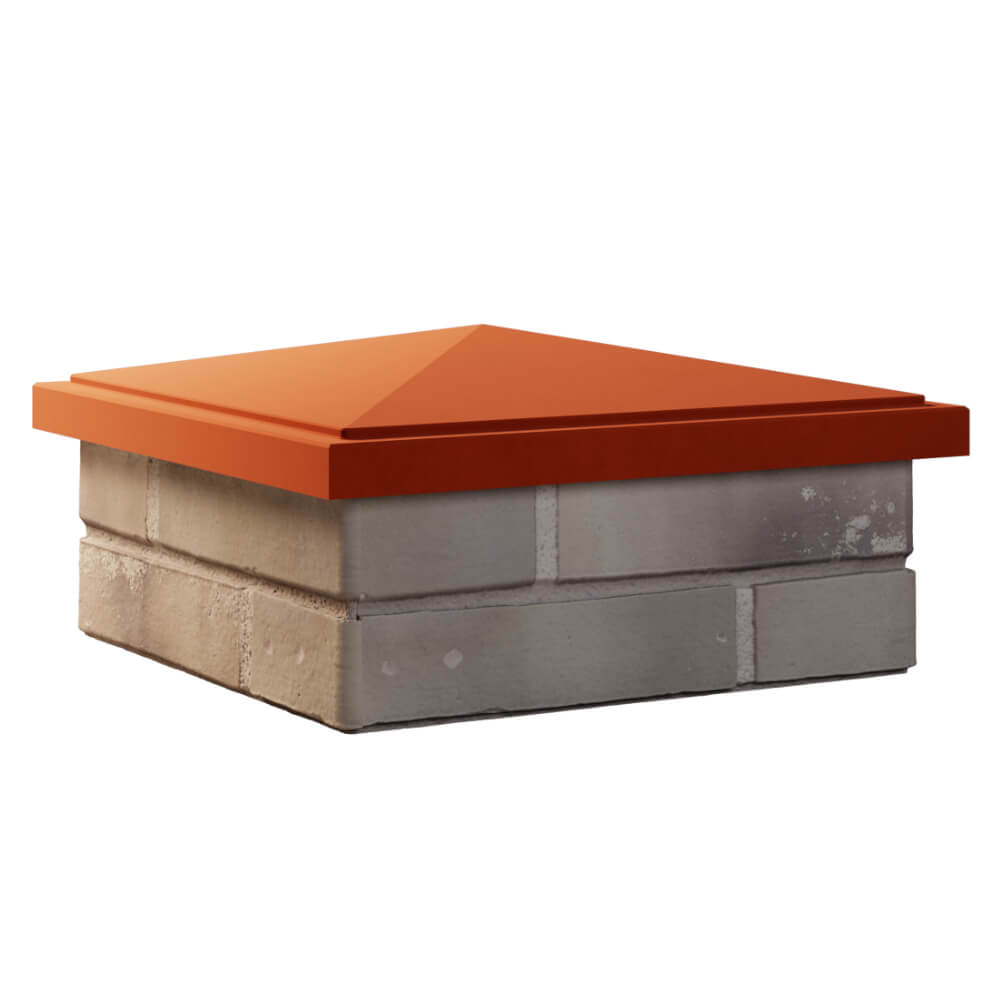 Колпак Zking БонаМоно Красный на столб 1.5х1.5 кирпича (385х385, 400х400мм) в Мурманске фото