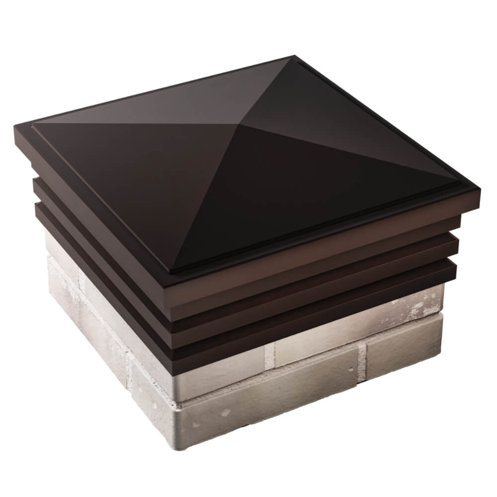 Колпак Zking Бона ХайТек Коричневый на столб 1.5х1.5 кирпича (385х385мм) в Мурманске фото