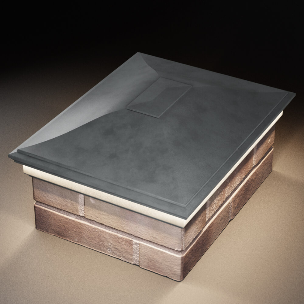 Колпак Zking Монблан Серый на столб 2х1.5 кирпича (515х385мм) c подсветкой в Мурманске фото