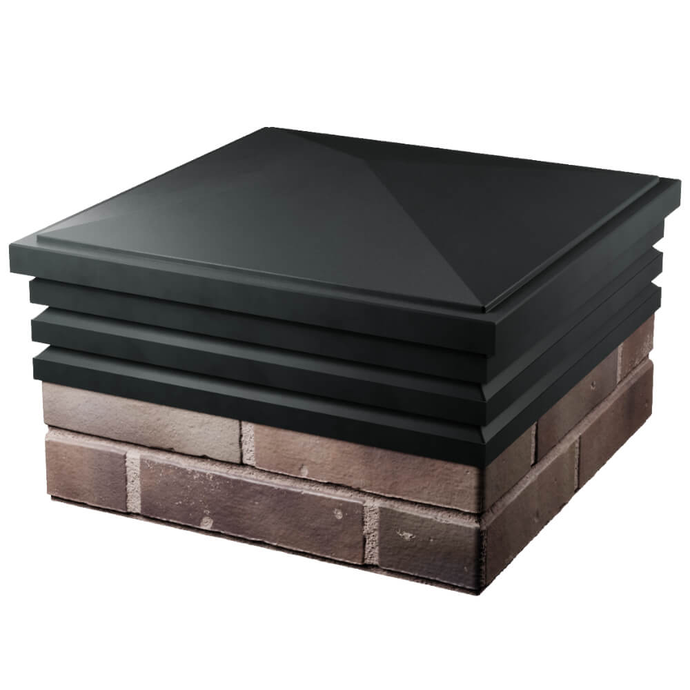 Колпак Zking Бона ХайТек Черный на столб 2х2 кирпича (513х513мм) в Мурманске фото