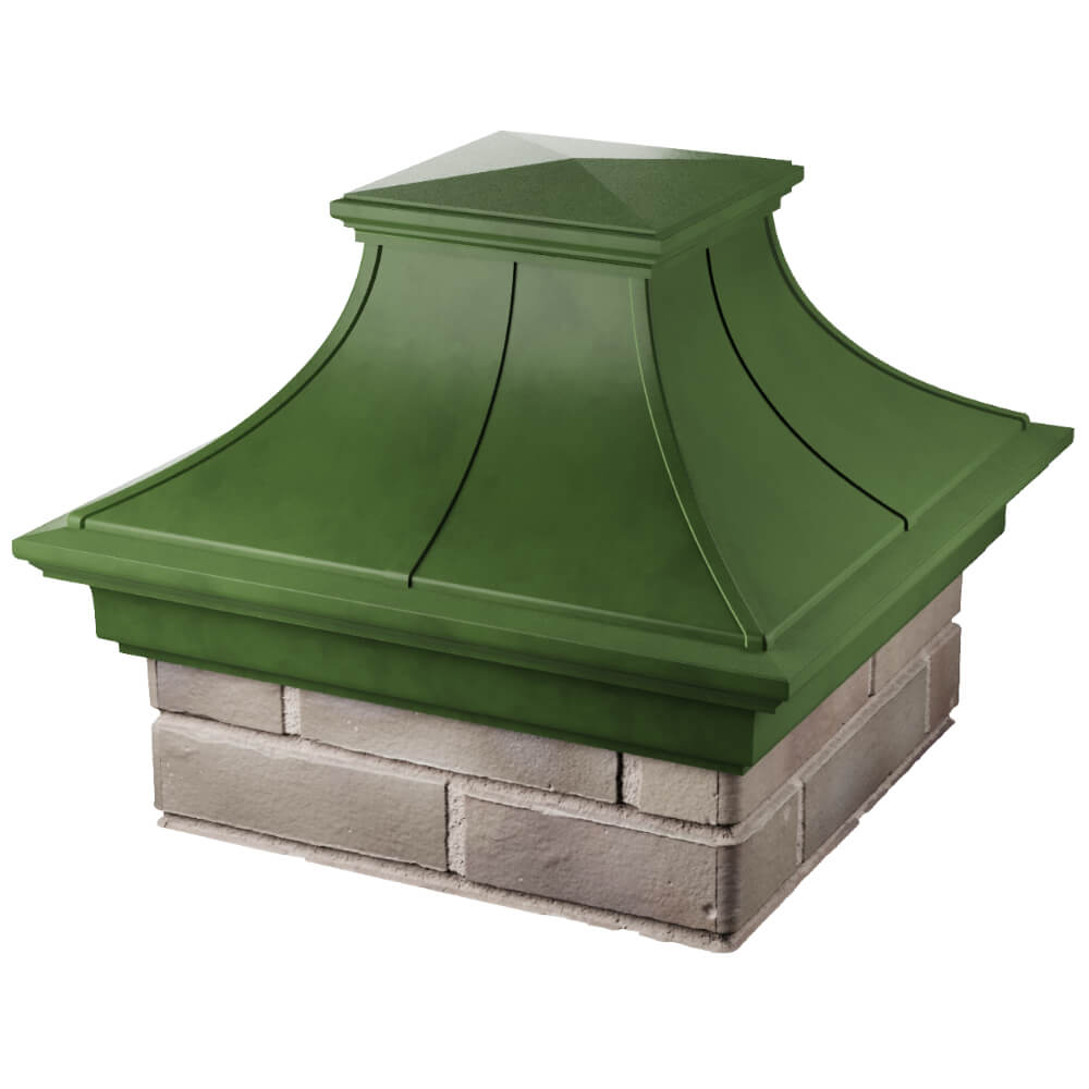 Колпак Zking Монблан Премиум Зеленый на столб 1.5х1.5 кирпича (385х385мм) в Мурманске фото