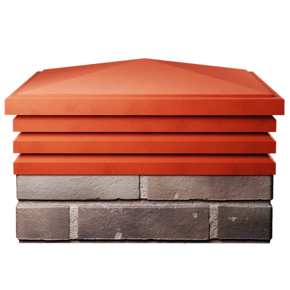 Колпак Zking Бона ХайТек Красный на столб 2х2 кирпича (513х513мм) Мурманск фото