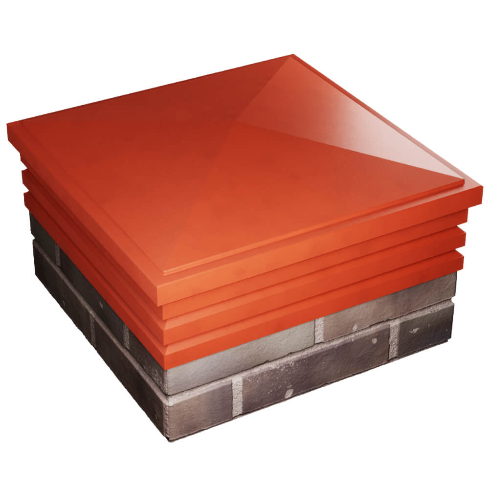 Колпак Zking Бона ХайТек Красный на столб 2х2 кирпича (513х513мм) в Мурманске фото