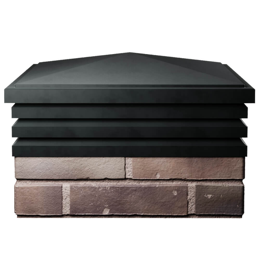 Колпак Zking Бона ХайТек Черный на столб 2х2 кирпича (513х513мм) Мурманск фото