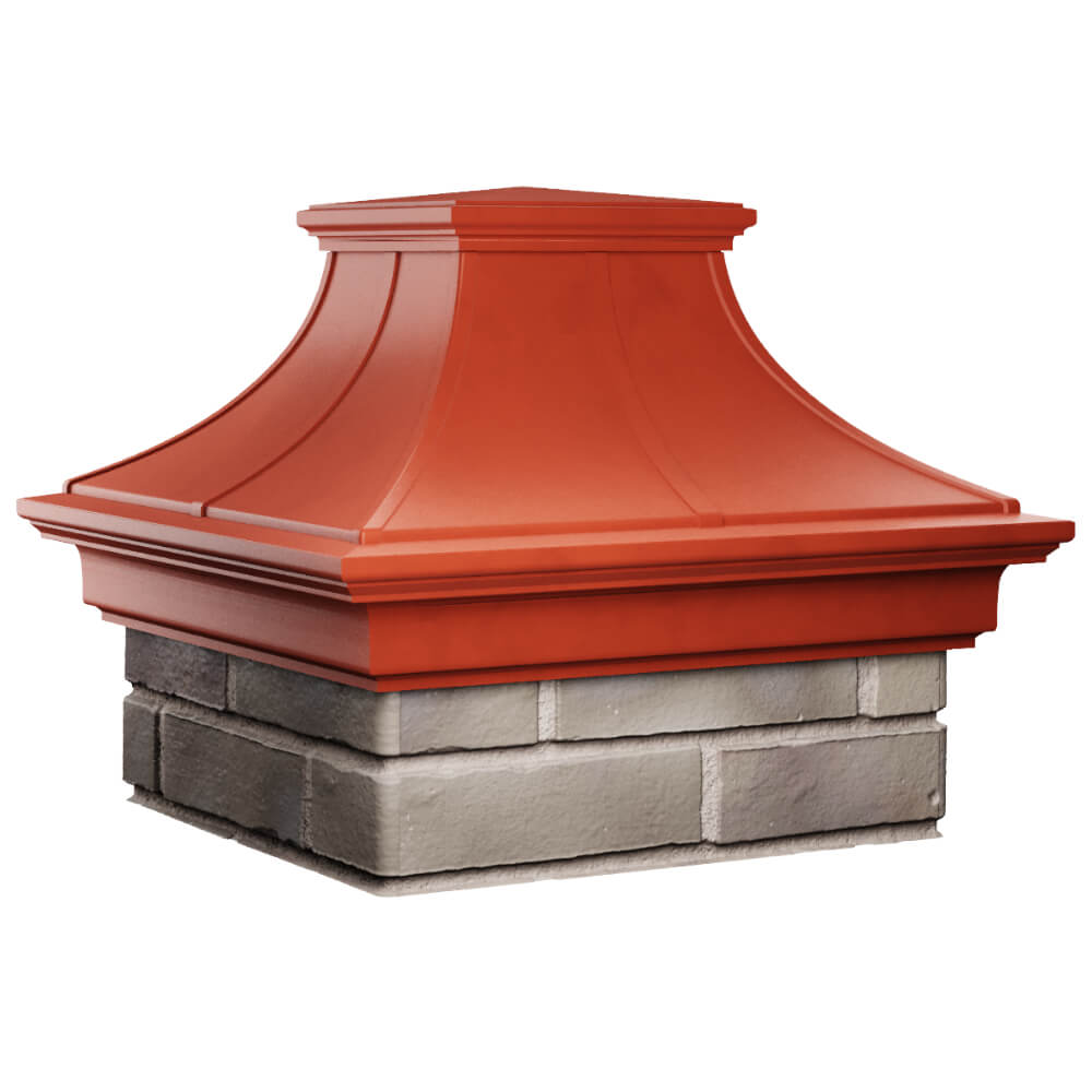 Колпак Zking Монблан Премиум Красный на столб 1.5х1.5 кирпича (385х385мм) в Мурманске фото