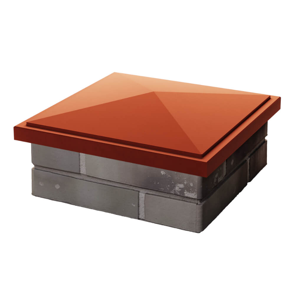 Колпак Zking БонаМоно Красный на столб 1.5х1.5 кирпича (385х385, 400х400мм) в Мурманске фото