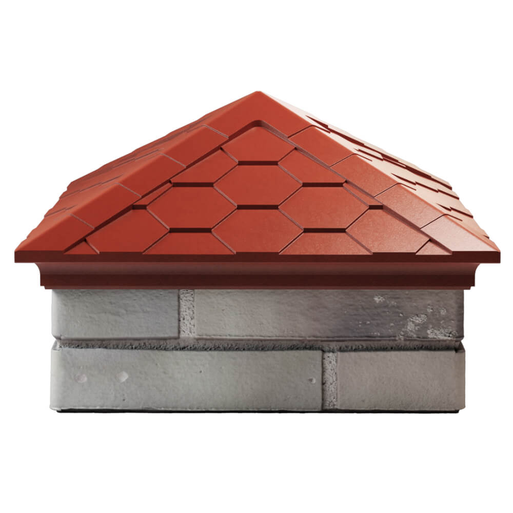 Колпак Zking Эверест Красный на столб 1.5х1.5 кирпича (390х390мм) Мурманск фото