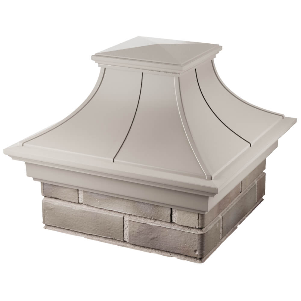 Колпак Zking Монблан Премиум Бежевый на столб 1.5х1.5 кирпича (385х385мм) в Мурманске фото