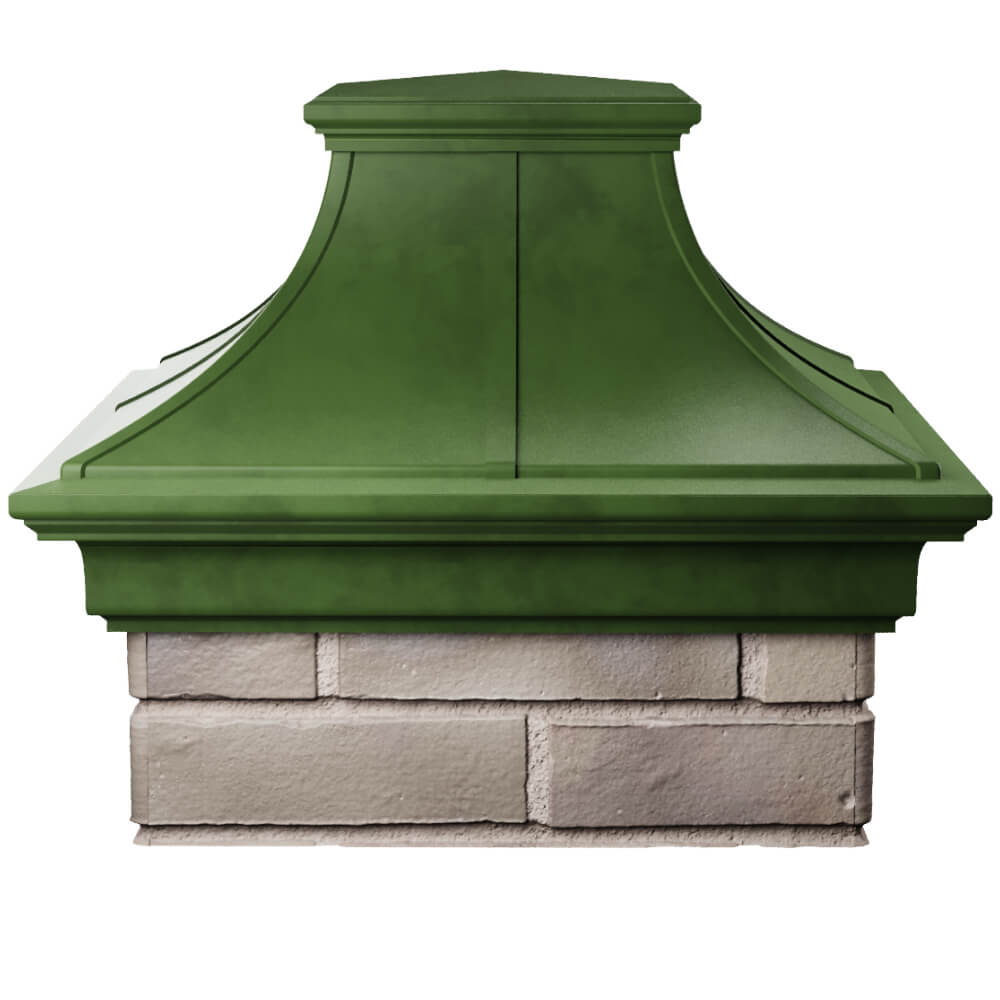 Колпак Zking Монблан Премиум Зеленый на столб 1.5х1.5 кирпича (385х385мм) Мурманск фото