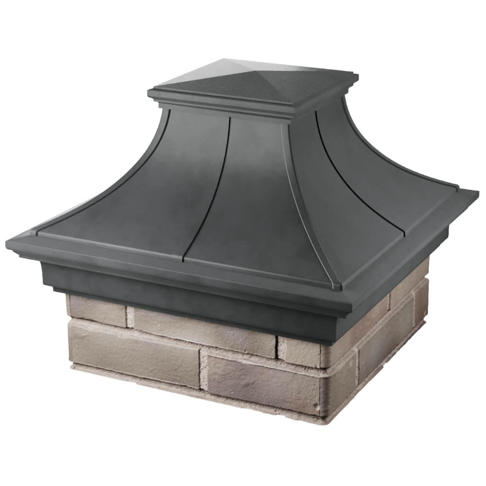 Колпак Zking Монблан Премиум Серый на столб 1.5х1.5 кирпича (385х385мм) в Мурманске фото