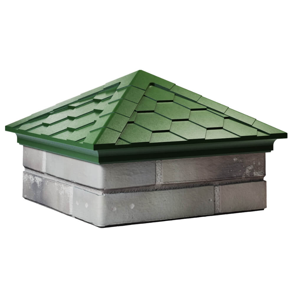 Колпак Zking Эверест Зеленый на столб 1.5х1.5 кирпича (390х390мм) в Мурманске фото