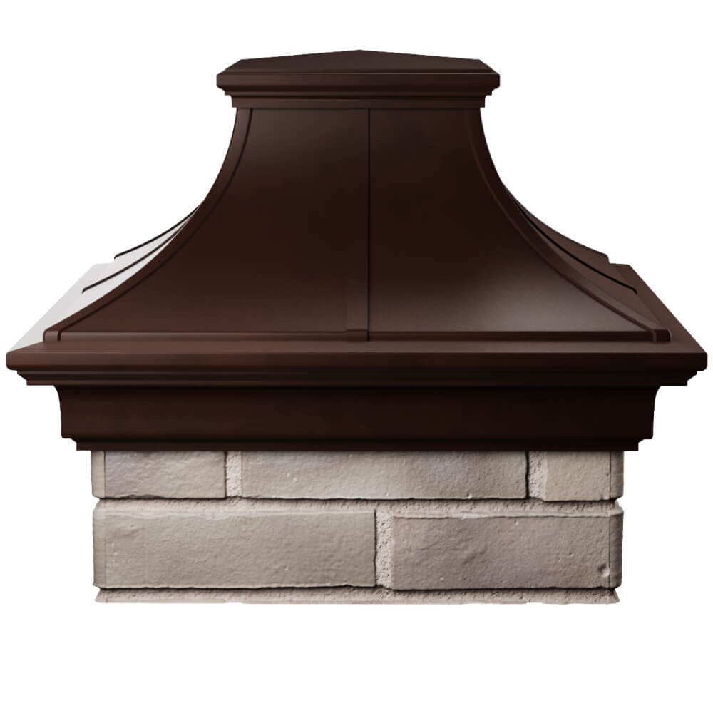 Колпак Zking Монблан Премиум Коричневый на столб 1.5х1.5 кирпича (385х385мм) Мурманск фото