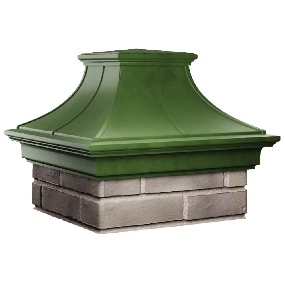 Колпак Zking Монблан Премиум Зеленый на столб 1.5х1.5 кирпича (385х385мм) в Мурманске фото