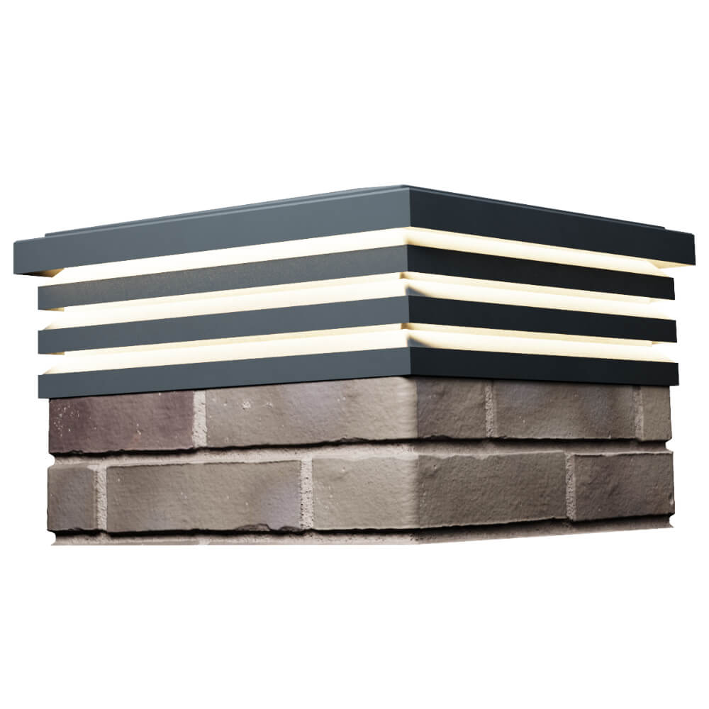 Колпак Zking Бона ХайТек Серый на столб 1.5х1.5 кирпича (385х385мм) с подсветкой в Мурманске фото