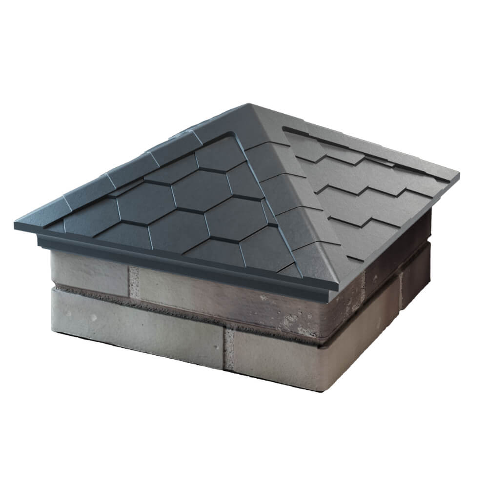 Колпак Zking Эверест Серый на столб 1.5х1.5 кирпича (390х390мм) в Мурманске фото