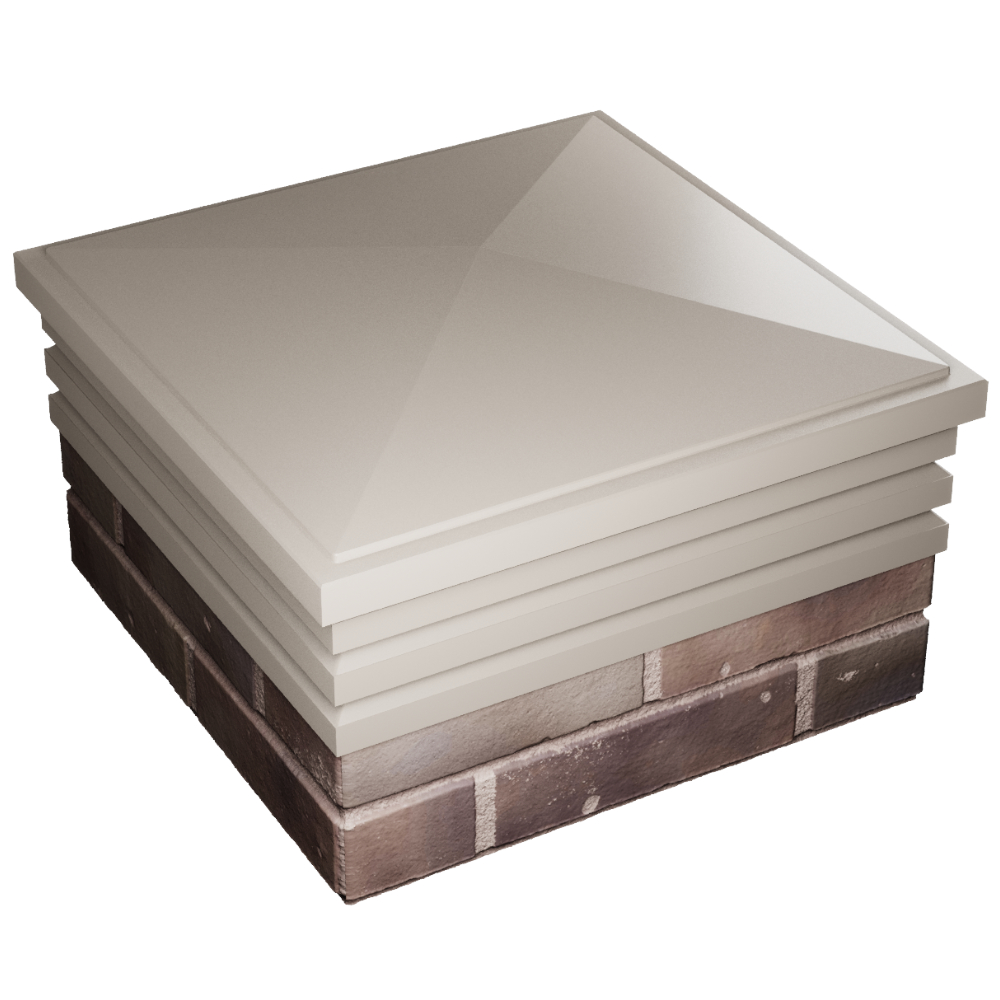 Колпак Zking Бона ХайТек Бежевый на столб 2х2 кирпича (513х513мм) в Мурманске фото