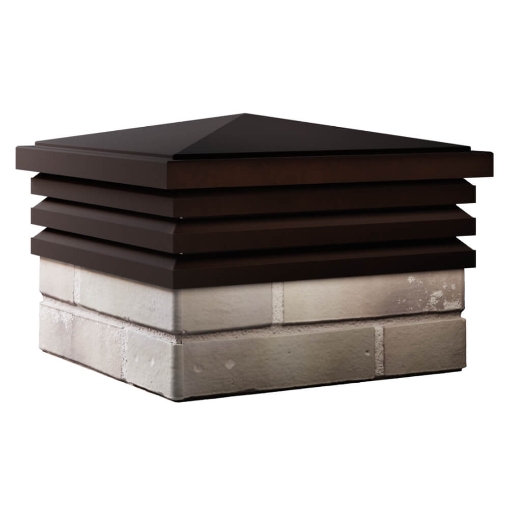 Колпак Zking Бона ХайТек Коричневый на столб 1.5х1.5 кирпича (385х385мм) в Мурманске фото